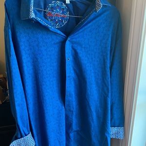 3XB Robert Graham Blue Sports Shirt - DXL Exclusive